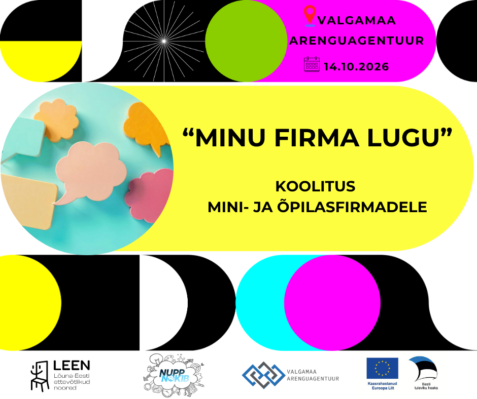 "Minu firma lugu" - koolitus mini- ja Õpilasfirmadele