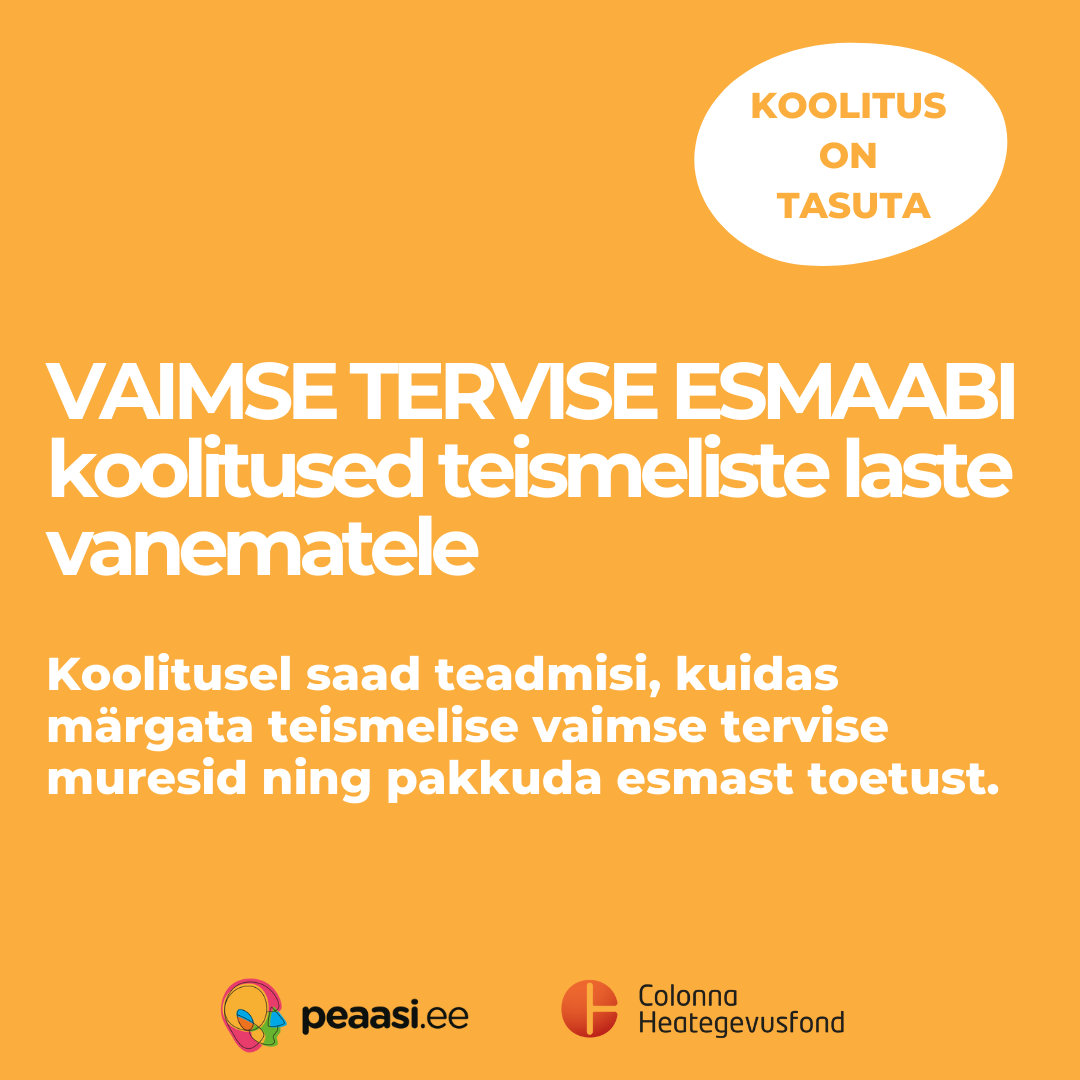 Peaasi.ee kutsub teismeliste vanemaid tasuta vaimse tervise esmaabi koolitusele&nbsp;