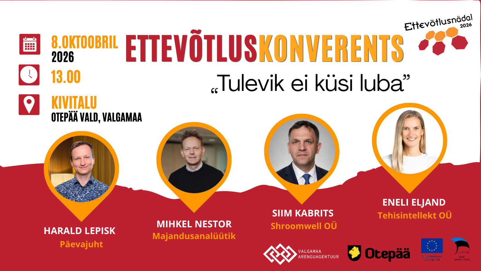 Ettev&otilde;tluskonverents 08.10 -&nbsp; "Tulevik ei k&uuml;si luba"